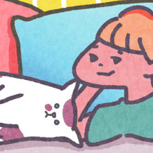 女の子と猫